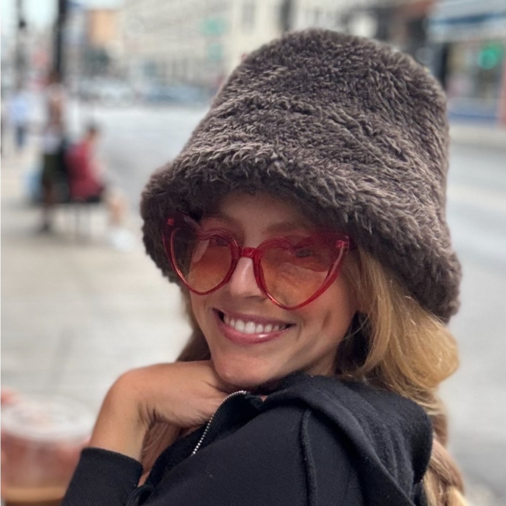 Furry Brown Buckethat